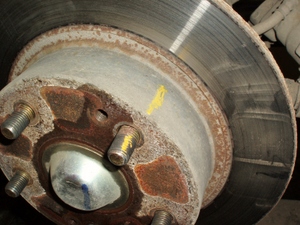 Photo 3: In most cases, it’s more cost-effective to replace this non-vented hat rotor than it is to resurface it.
