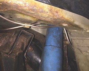  Old brake line fittings can be cracked and corroded.