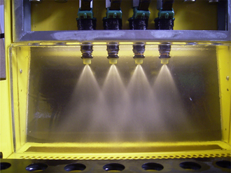 this shows what the spray pattern of a typical port fuel injector looks like. 