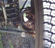 photo 1: sai is easy to understand if an imaginary line is drawn through the upper and lower ball joints on this four-wheel-drive front axle.