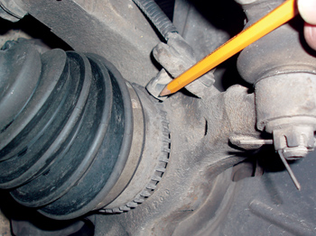Worn wheel bearings can cause clearance problems at the ABS sensor and store ABS trouble codes.