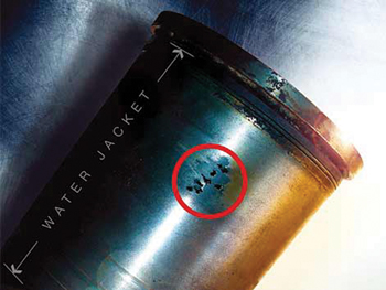 tiny air bubbles can attack a cylinder liner with a force as much as 60,000 psi.