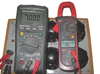 figures 4a and 4b: comparing diode test and resistance/voltage measurement.