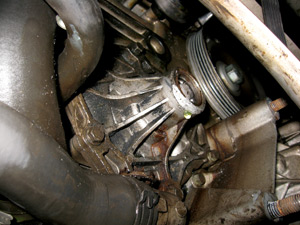 photo 7: water pump failures do occur.  location makes replacement time consuming.