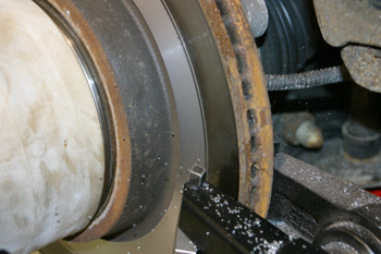 a refinished  rotor’s surface can help some pads bed-in and transfer a layer of friction material.