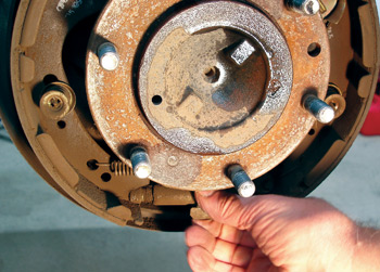 Photo 6: ­Because corrosion and wear take their toll, always check brake adjusting ­hardware and return springs before ­estimating a drum brake repair. 