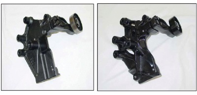 figure 1 – original bracket (left) and the new replacement bracket  