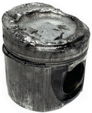 Figure 2: Melted piston crown at a diesel piston.