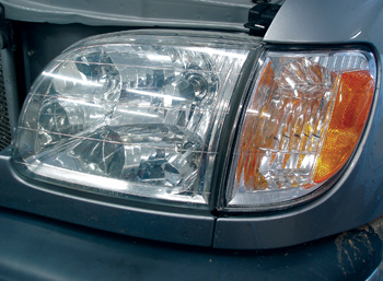 photo 1: most weathered headlamp covers can be successfully cleaned. cracked or broken covers should be replaced.