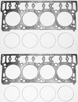 a great upgrade when installing head gaskets on the 6.0 is to use gaskets from hypermax. these gaskets are made of the same graphite material as the 7.3l engine along with a ­stainless compression “fire” ring. 