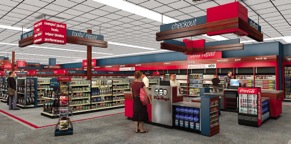 The new store will incorporate an easy-to-navigate layout, replacing old store-length aisles with product 