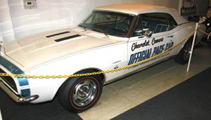 The Chevrolet Camaro, a former Indy 500 pace car, is one of the classics on display at the Turbotville Auto Museum. Photo by Kevin Mertz/Standard Journal.