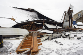 The roof of Greg Stanley Automotive, 902 Desoto Ave, collapsed Monday morning. (Ken Caruthers/rn-t.com)  