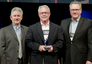 L to R: Mike Lambert, President, Automotive Distribution Network; Chris Sumrell, Manager of Group Sales, Honeywell Friction Materials; and Jim Kelley, Director of Sales, Americas, Honeywell Friction Materials
